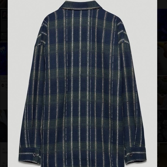 Aritzia Babaton Women's Joan Shirt Jacket in Navy/Ivy Green Tweed size 2 - Picture 3 of 3